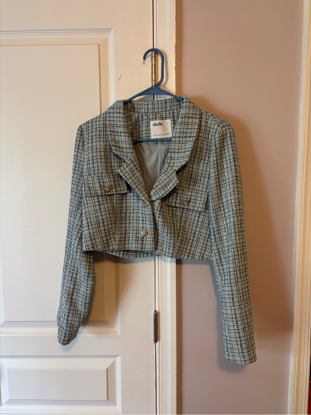 Elodie Preppy Tweed Cropped Jacket
